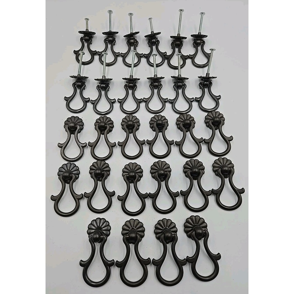 28 French Provincial‎ Antique Drop Ring Drawer Pull Victorian Cabinet Handle